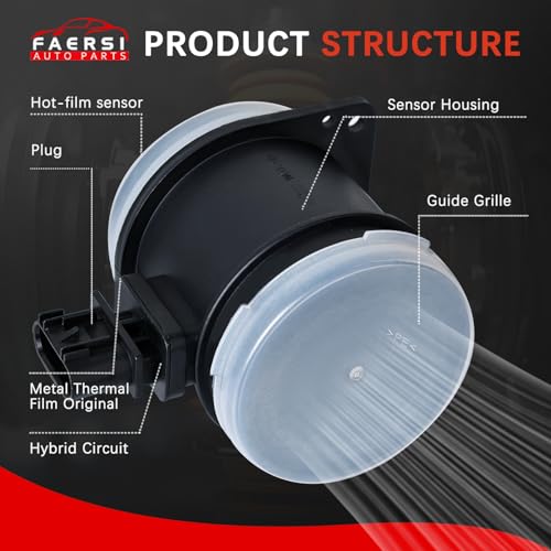 FAERSI مستشعر تدفق الهواء الشامل FAERSI متوافق مع شيفروليه ترافيرس 09-14 وكاديلاك CTS وSRX وSTS وبويك إنكلايف وجي إم سي أكاديا وبونتياك G8 يناسب MAS0272 وMAF324 وAF10536 - Image 4