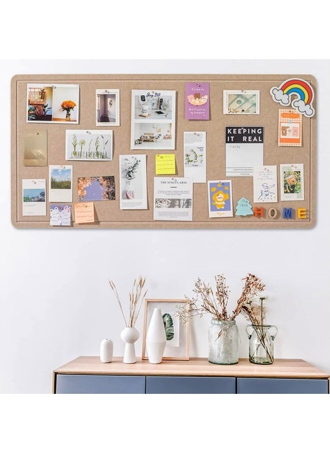 GGEROU - Foldable Large Felt Bulletin Board, Folding Cork Board Alternative, Decorative Picture Framed Display Board with 20 Rose Pins, Camel 60*120cm - Image 1