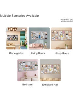 GGEROU Foldable Large Felt Bulletin Board, Folding Cork Board Alternative, Decorative Picture Framed Display Board with 20 Rose Pins, Camel 60*120cm  - Image 3