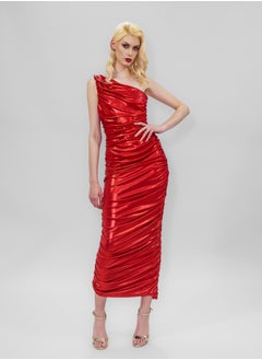 BITOLIA GALLERY Long Shiny Red Stretch Dress  - Image 1