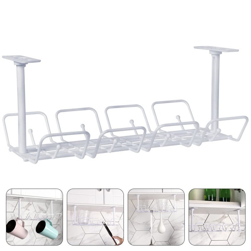 1 Set Under Table Wire Tray Frame White Office Wall Hanging 30X17X13CM - Image 3