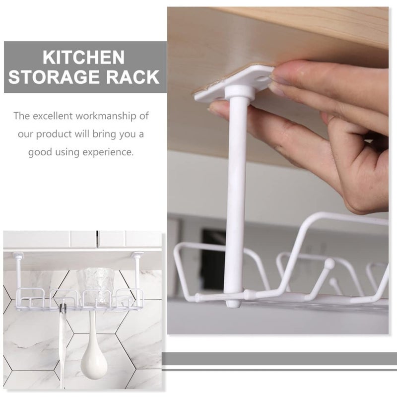 1 Set Under Table Wire Tray Frame White Office Wall Hanging 30X17X13CM - Image 5
