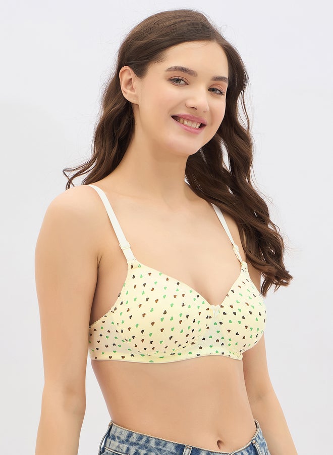 Clovia Set of 2 - Padded Non-Wired Full Coverage Heart Print T-Shirt Bra - Image 5