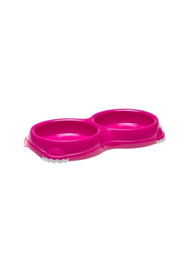 MODERNA Premium Quality Double Smarty Feeding Bowl For Pets Dark Pink - Image 1