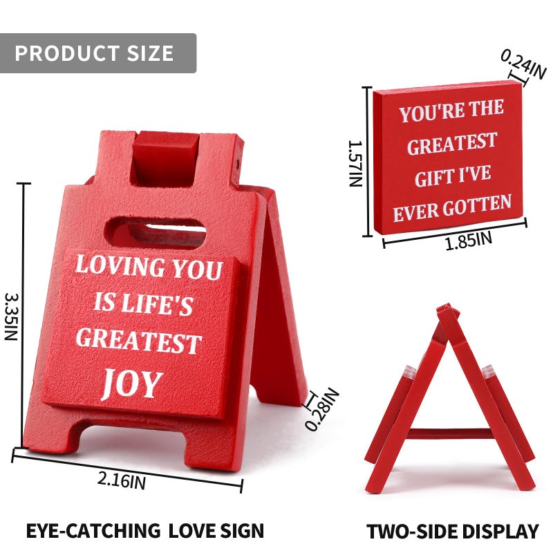 JULEASEL I Love You Desk Decor Sign, Cute Little Love Gifts for Boyfriend, Girlfriend, Husband and Wife, Romantic Gifts for Valentines Day, Birthday, Christmas and More! - Image 5