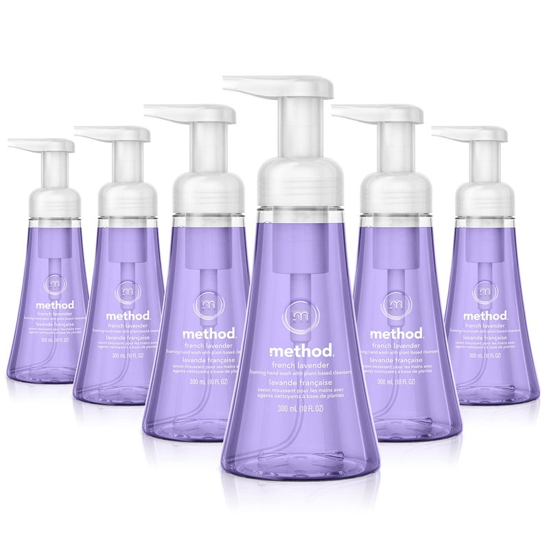 Method Foaming Hand Soap French Lavender Biodegradable Formula 10 Fl Oz Pack of 6