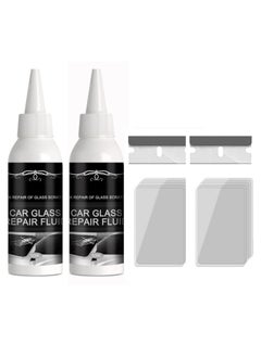 Excefore 2x50ml Car Windshield Crack Scratch Resin Repair Tool For Glass Chips And Cracks, DIY Car Windshield Repair Kit, Car Windscreen Glass Repairing Glue For Bulls Eyes, Star Half Moon, Start-Shaped Crack  - Image 1