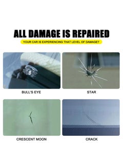 Excefore 2x50ml Car Windshield Crack Scratch Resin Repair Tool For Glass Chips And Cracks, DIY Car Windshield Repair Kit, Car Windscreen Glass Repairing Glue For Bulls Eyes, Star Half Moon, Start-Shaped Crack  - Image 4