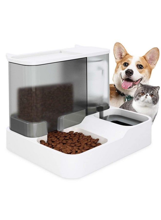 زيبويو موزع طعام ومياه أوتوماتيكي 2 في 1، تصميم الجاذبية، موزع طعام للقطط بسعة 3 لتر وموزع مياه للكلاب بسعة 1 لتر للكلاب الصغيرة والمتوسطة والكبيرة، والحيوانات الأليفة، والجراء، والقطط الصغيرة - Image 1