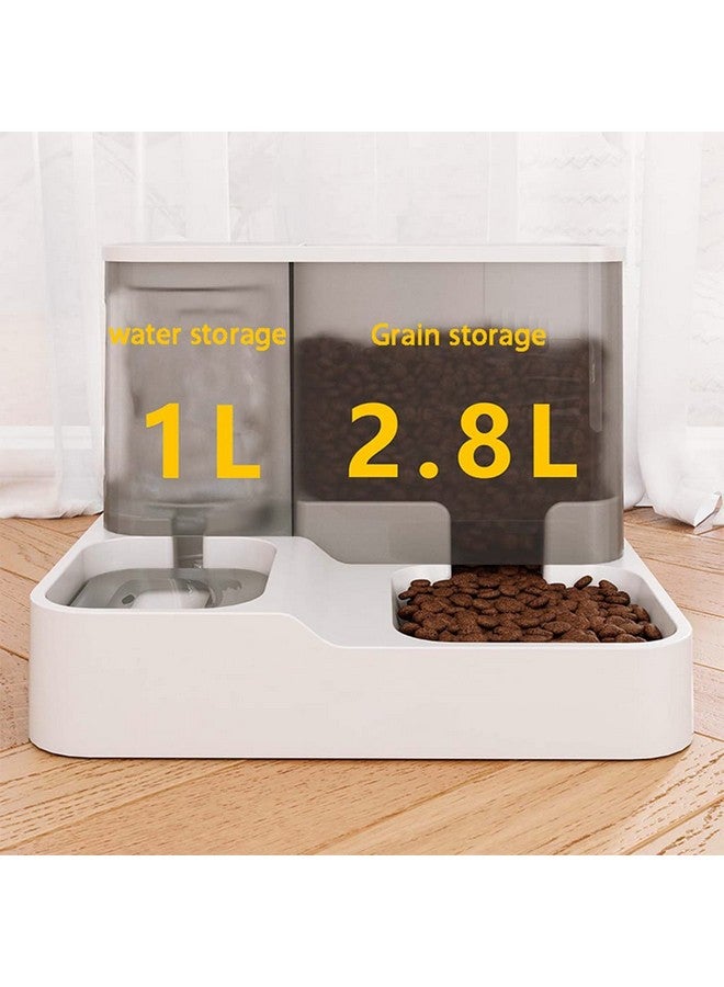 زيبويو موزع طعام ومياه أوتوماتيكي 2 في 1، تصميم الجاذبية، موزع طعام للقطط بسعة 3 لتر وموزع مياه للكلاب بسعة 1 لتر للكلاب الصغيرة والمتوسطة والكبيرة، والحيوانات الأليفة، والجراء، والقطط الصغيرة - Image 3