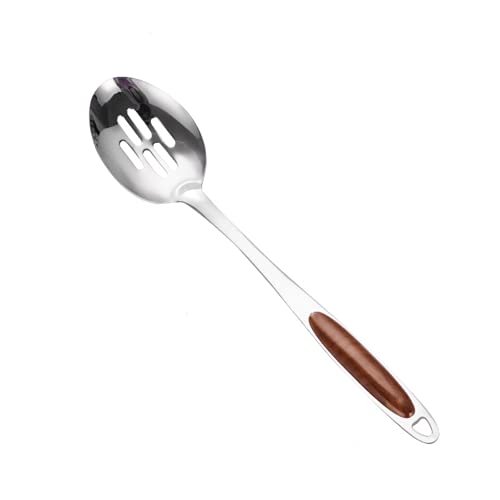 pepplo® Slotted Serving Spoons, Stainless Steel Cooking Spoon with Heat Resistant Plastic Handle, 14Inch (1pcs, Spoon-C) - Image 1