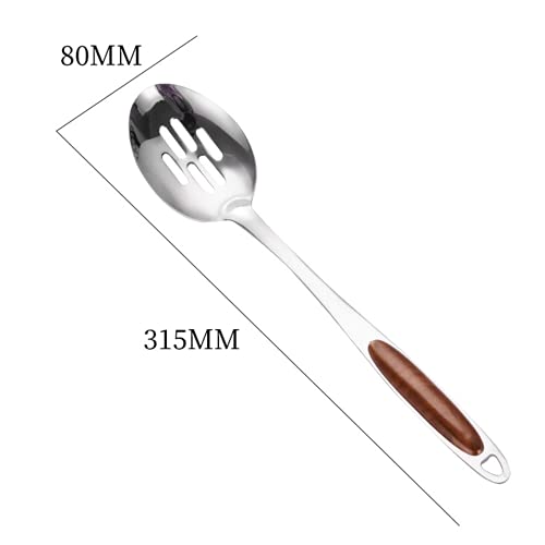 pepplo® Slotted Serving Spoons, Stainless Steel Cooking Spoon with Heat Resistant Plastic Handle, 14Inch (1pcs, Spoon-C) - Image 2