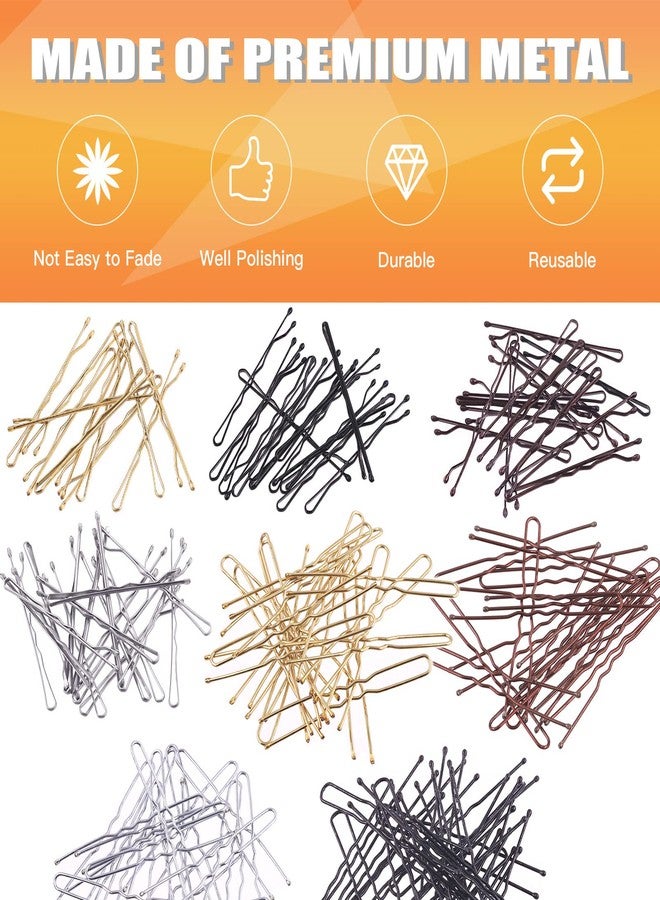 روستارك مجموعة دبابيس شعر روستارك 420 قطعة بنمطين مع علبة تخزين، تتضمن دبابيس شعر سوداء وبرونزية وذهبية وفضية، ودبابيس شعر على شكل كعكة ودبابيس شعر على شكل حرف U، وربطات شعر مطاطية للنساء والفتيات والأطفال لجميع أنواع الشعر. - Image 3