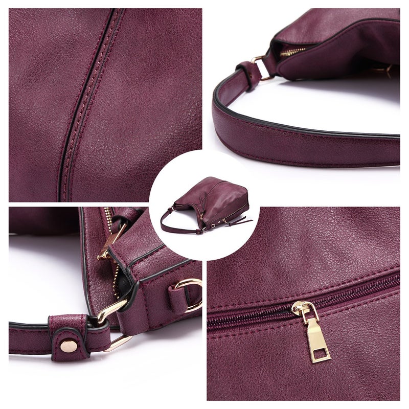 Realer Handbags for Women Large Designer Ladies Hobo bag Bucket Purse Faux Leather - Image 4