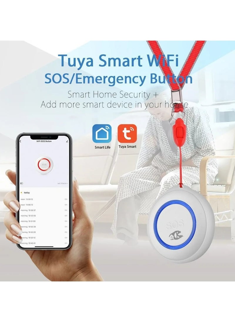 AROAQ - TUYA WiFi SOS Button Wireless SOS Emergency Button Alarm Home Burglar Alarm Sensor 2.4G SOS Senspr Panic Button Sos - Image 1