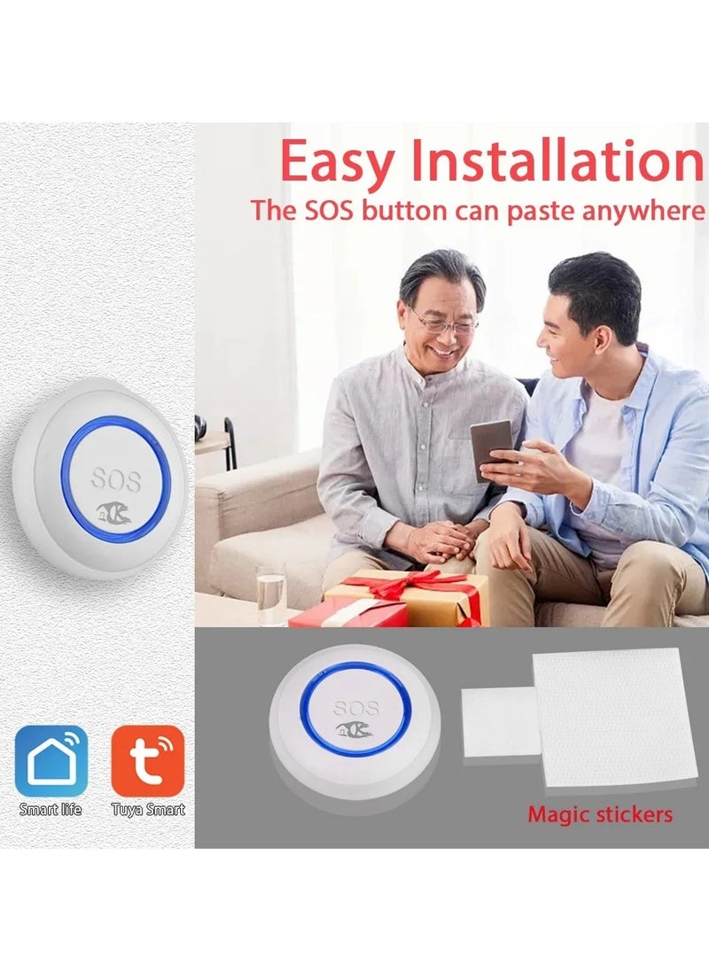 AROAQ - TUYA WiFi SOS Button Wireless SOS Emergency Button Alarm Home Burglar Alarm Sensor 2.4G SOS Senspr Panic Button Sos - Image 1