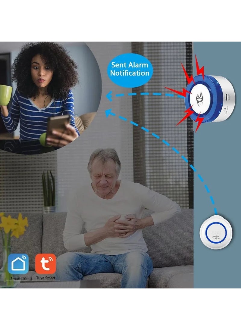AROAQ - TUYA WiFi SOS Button Wireless SOS Emergency Button Alarm Home Burglar Alarm Sensor 2.4G SOS Senspr Panic Button Sos - Image 1