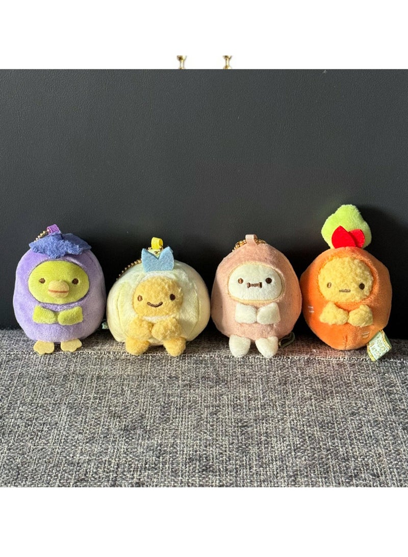 6cm Carrot Shrimp Pendant Keychain Cute Plush Doll School Bag Accessories Toy Keychain Boy Girl Gift  - Image 3