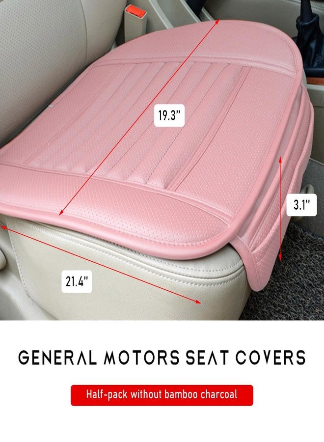 DXNQ Car Seat Cover, Leather Car Interior Front Bottom Seat Covers with Storage Pocket, Comfortable Anti-Slip Seat Cushion Covers for Car SUV Truck and Van, Car Accessories (Pink) - Image 2