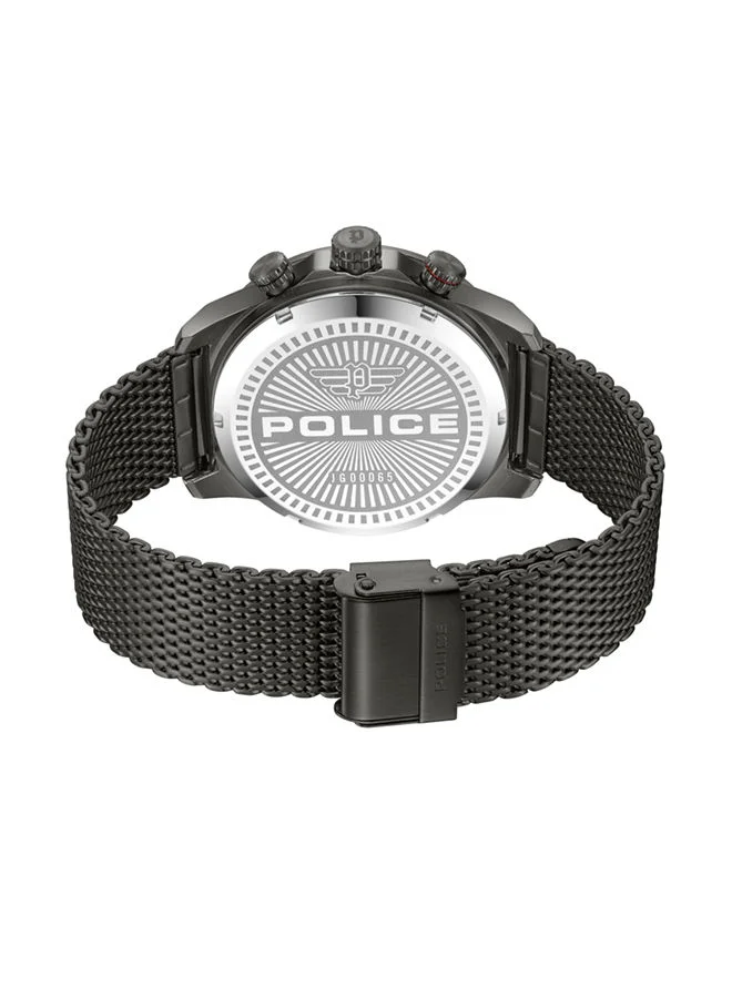 POLICE Rotor 44mm Men's Analog Watch with Gunmetal Mesh Bracelet Bracelet