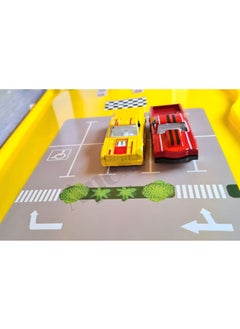 Apexma Toys Three-Storey Car Garage Track Set - 2 Pieces Metal Car 3-Storey Car Station Set - 3-Storey Car Parking Track Game Set  - Image 2