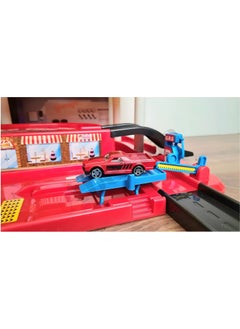 Apexma Toys Three-Storey Car Garage Track Set - 2 Pieces Metal Car 3-Storey Car Station Set - 3-Storey Car Parking Track Game Set  - Image 4