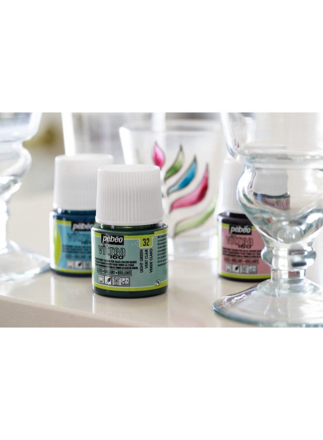 Pebeo Vitrea 160, Glossy Glass Paint, 45 ml Bottle - Turquoise - Image 5