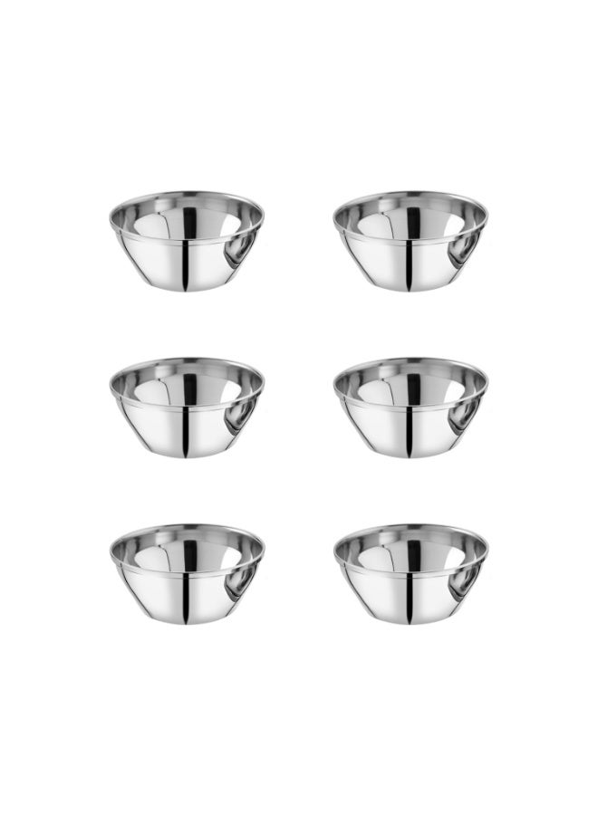 EMBASSY Euro Vati/Curry Bowl, Size 2, 200 ml, 10 cms (Pack of 6, Stainless Steel) - Image 1