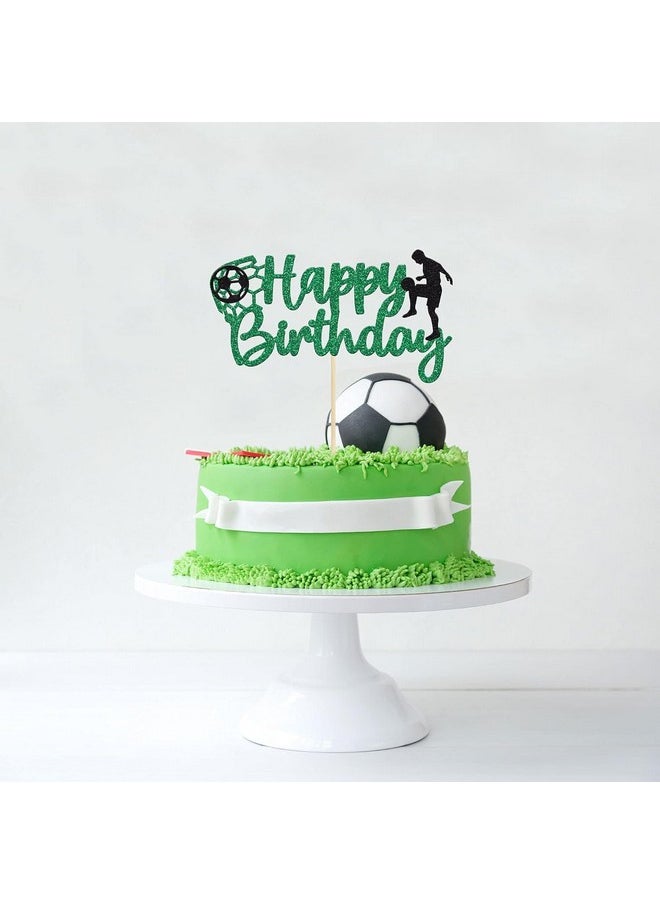 Confetti Confetti! Football Soccer Cake Topper Happy Birthday Sign Football Player Cake Decorations for Sport Theme Man Boy Girl Birthday Party Decoration Supplies  - Image 4