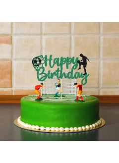 Confetti Confetti! Football Soccer Cake Topper Happy Birthday Sign Football Player Cake Decorations for Sport Theme Man Boy Girl Birthday Party Decoration Supplies  - Image 5