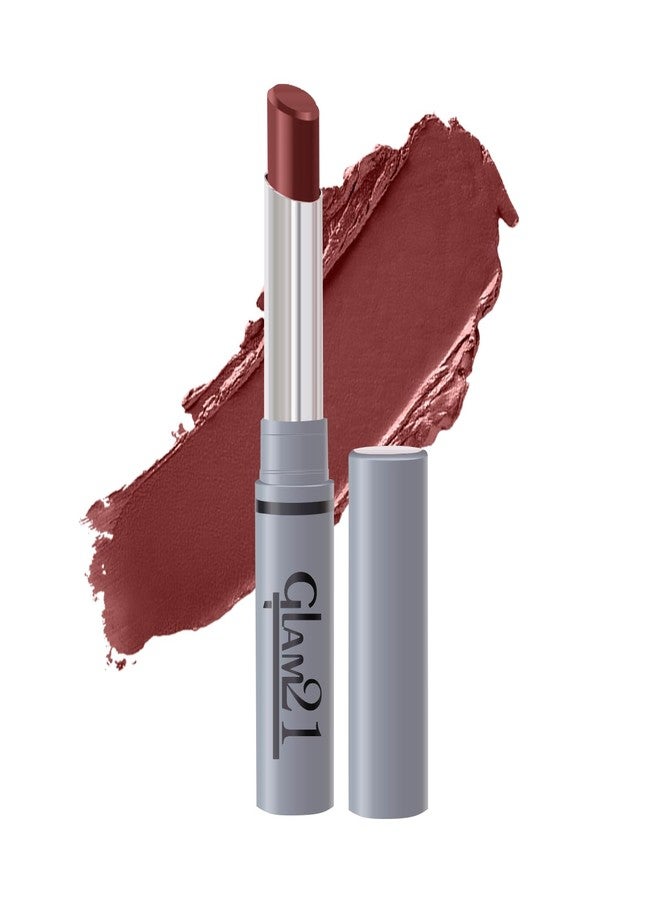 Glam 21 Long Lasting Non-Transfer Lipstick|Creamy Matte Formula | Smudge-Free | HD-Colored lips - 2gm | Nude Hue-27 - Image 1
