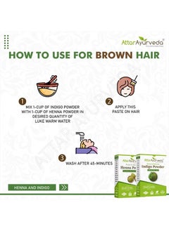 ATTAR AYURVEDA Attar Ayurveda Natural Dye for Black Hair (Henna Leaves powder, Indigo leaves powder combo pack)  - Image 4