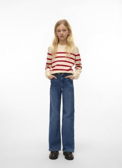 Vero Moda Girl Kids Stripe Crew Neck Sweatshirt  - Image 1