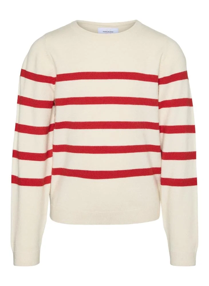 Vero Moda Girl Kids Stripe Crew Neck Sweatshirt