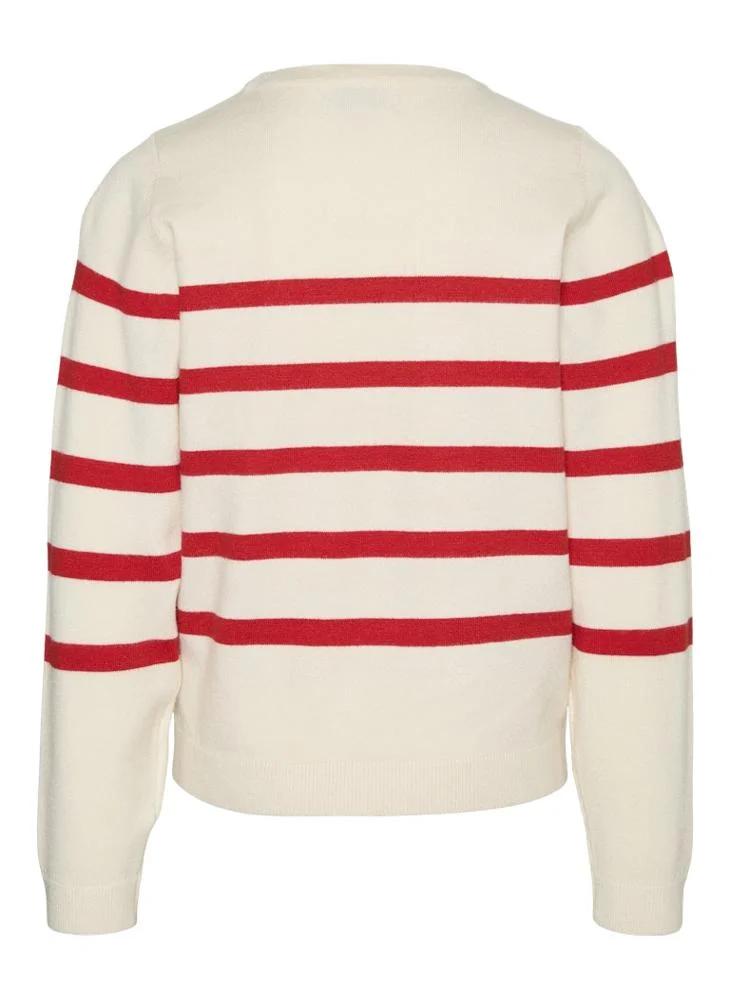 Vero Moda Girl Kids Stripe Crew Neck Sweatshirt