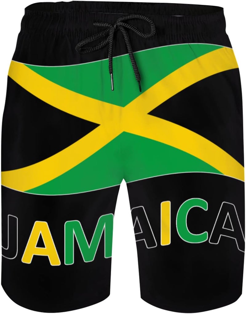CUTEDWARF Men's Board Shorts Jamaican Flag Swim Trunks Summer Beach Shorts - Image 2