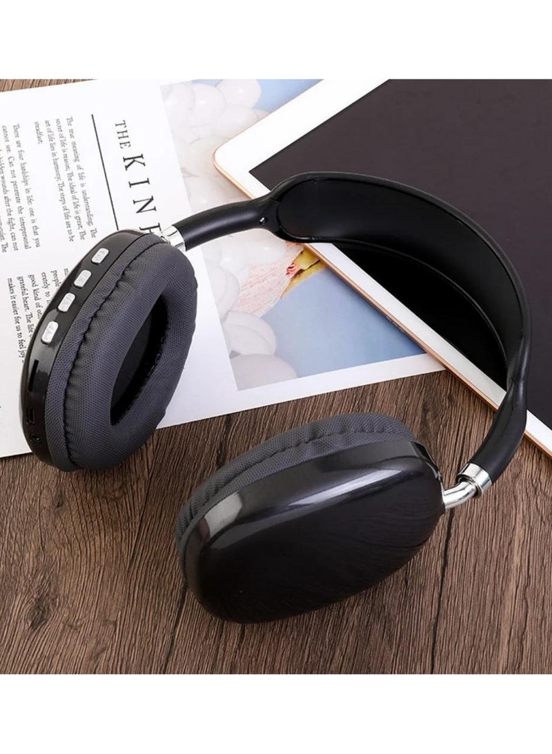 P9 Wireless Bluetooth Headset Pure Stereo Sound Support Memory Card, Black