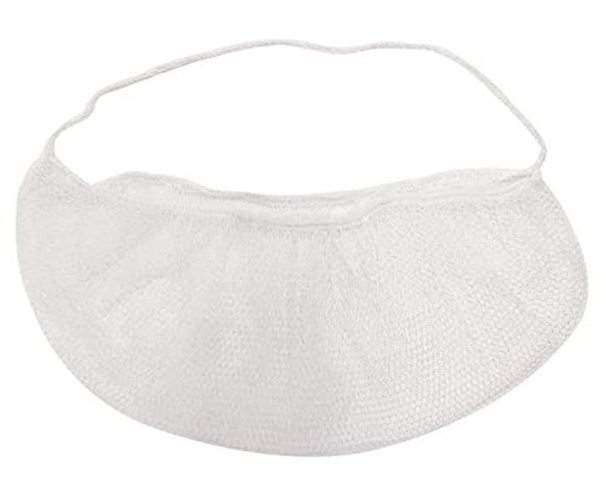 ONLYKXY 50pcs Beard Cover White Nylon Beard Protector Net Protective Beard Covers for Men Food Service Cooking Cleaning Construction Home Kitchen Facial Hair Guards Beard Net