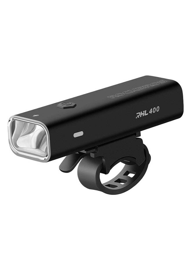 Rockbros Rhl400 Aluminum Bike Front Light – 400Lm Bright Rechargeable Cycling Lamp With 200M Beam, 4 Modes, 103G Ultra - Light, Ipx4 Water Resistant For Mountain/Road Night Rides  - Image 1