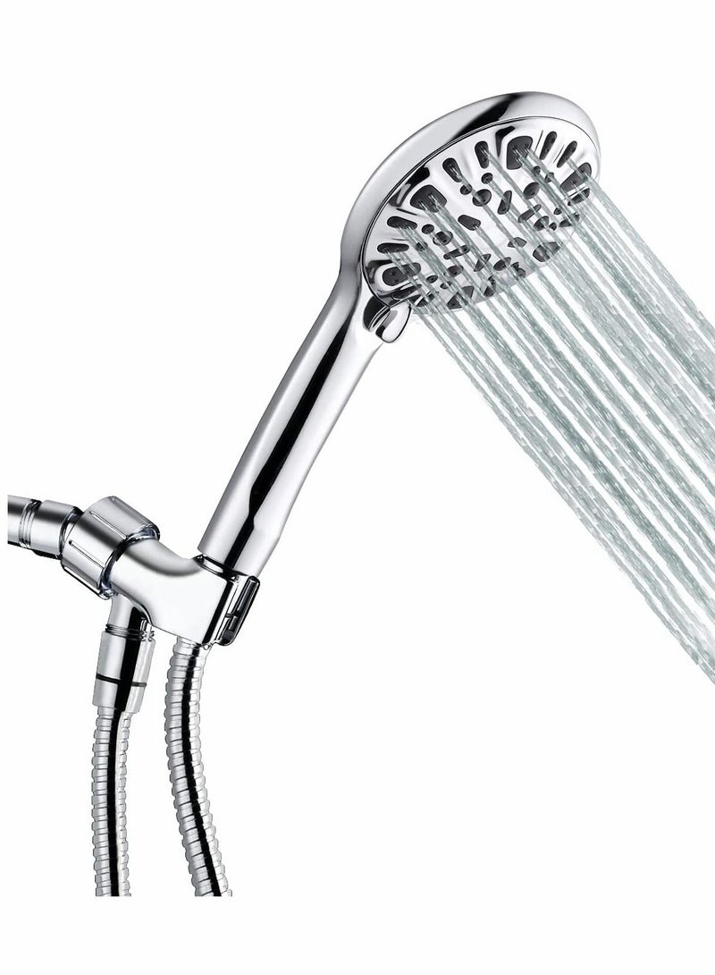 SYOSI SYOSI Shower Head, Handheld Showerhead Set, 9 Settings High-Pressure Handheld Shower Head with Massage Spa and Pause Mode, Easy to Install, Chrome Finish  - Image 1