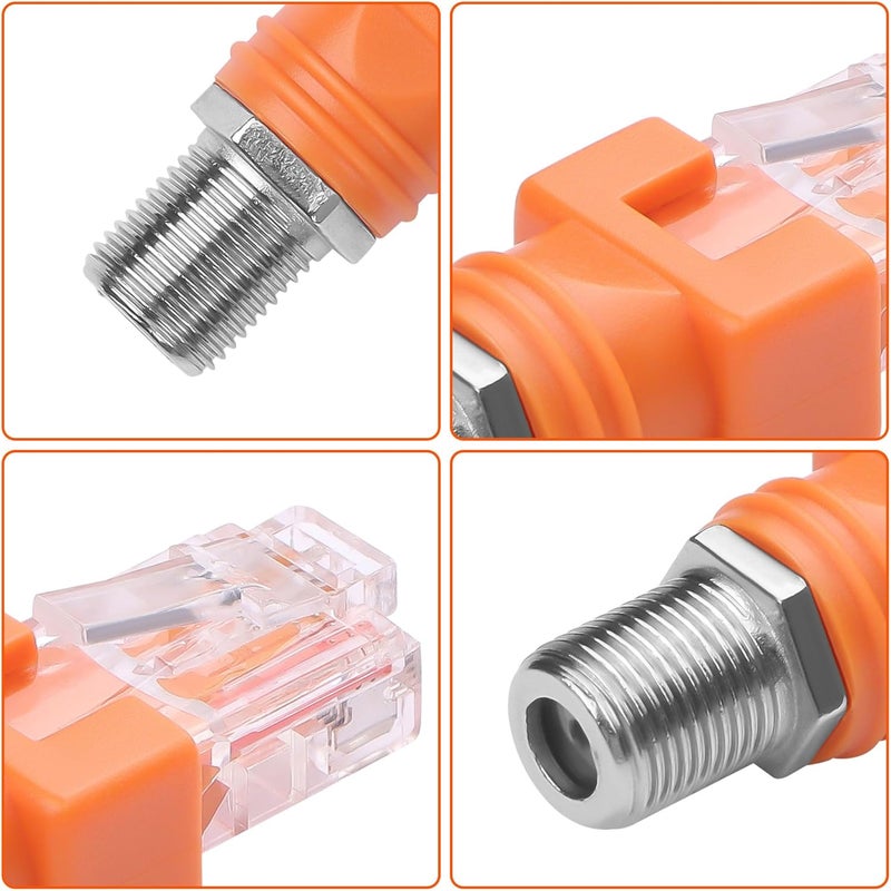 CERRXIAN F to RJ45 Converter Adapter 4 Pack RF Female to RJ45 Male Ethernet Coaxial Coupler Coax Adapters for Line Tester Orange - Image 2