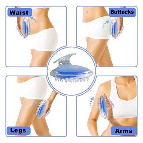 TailaiMei Anti Cellulite Massager Brush, Body Shower Scrubber for Cellulite Remover - Improve Circulation Fascia Muscle Release Brush(Blue) - Image 2