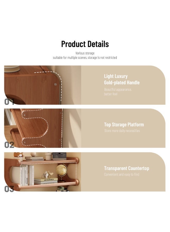 Sinyin 3 Tier Wooden Bookshelf Storage Shelf Modern Desktop Organizer Bookcase Display Rack for Bedroom Living Room Office Study Room Home Furniture Brown - Image 5