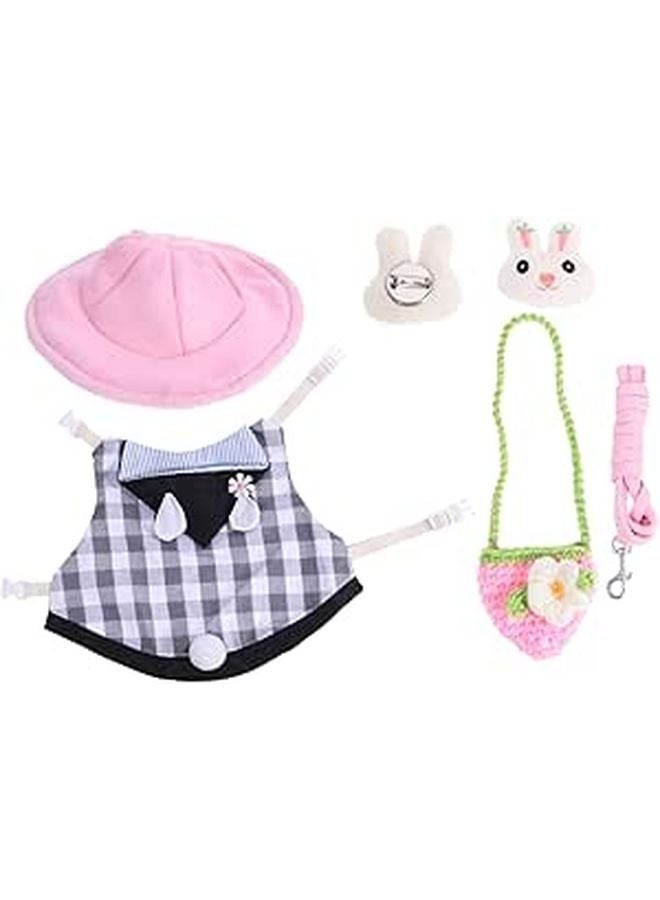 Pet Bunny Costume Set With Leash And Vest Comfortable Breathable For Outdoor Parties - Image 1