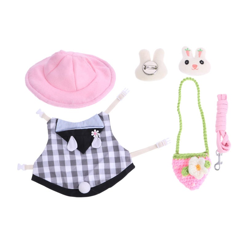 Pet Bunny Costume Set With Leash And Vest Comfortable Breathable For Outdoor Parties - Image 2