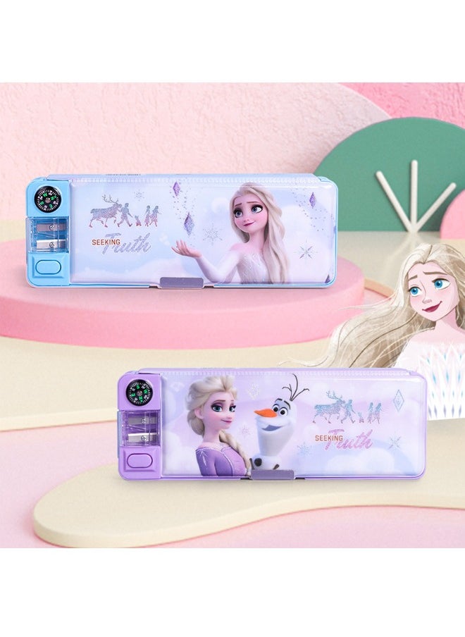 Disney - Frozen Children's Multifunctional Pencil Case with Pencil Sharpener Purple 22.8*8*3cm - Image 1