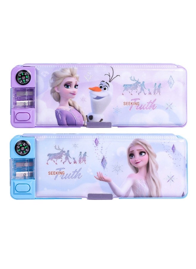 Disney - Frozen Children's Multifunctional Pencil Case with Pencil Sharpener Purple 22.8*8*3cm - Image 1