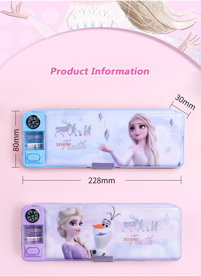 Disney - Frozen Children's Multifunctional Pencil Case with Pencil Sharpener Purple 22.8*8*3cm - Image 1