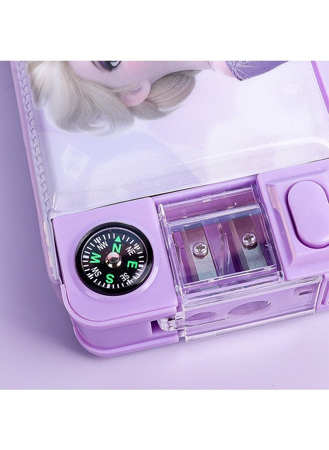 Disney - Frozen Children's Multifunctional Pencil Case with Pencil Sharpener Purple 22.8*8*3cm - Image 1