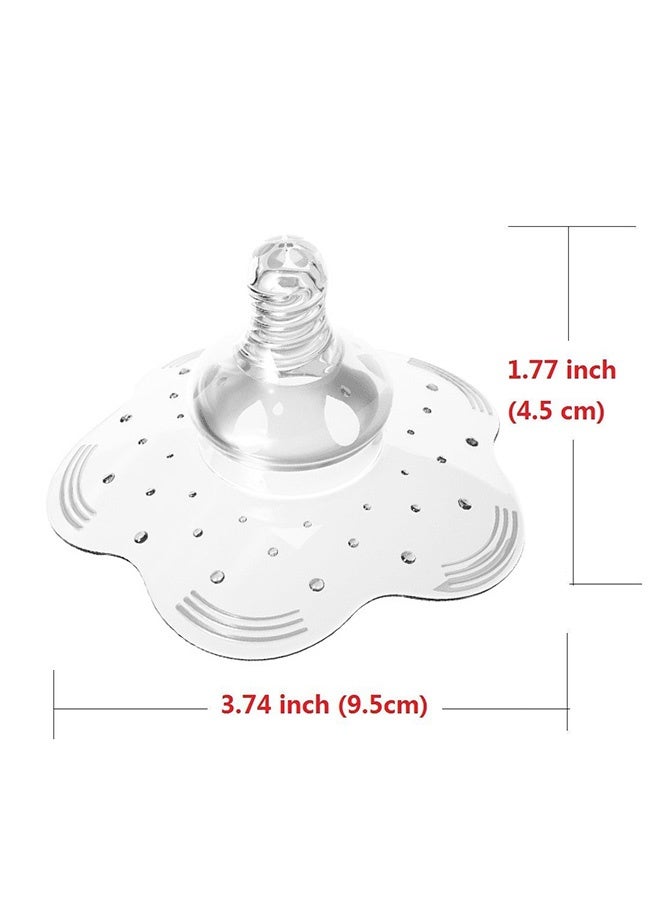 MXN 2 Pcs Nipple Shield with Carrying Case for Nursing Newborn - Premium Contact Nipple Cover for Breastfeeding with Latch Difficulties or Flat or Inverted Nipples Non-Toxic Nipple Extender for Breastfeeding, Flat or Inverted Nipple - Image 2